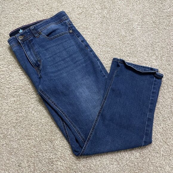 Nat‎ Nast Men's Straight Blue Denim Jeans 34X28 Designer Classy Zipper Fly - Picture 1 of 11